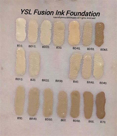 ysl foundation fusion ink shades|YSL Fusion Ink Foundation (Swatches of Every Shade!) + NARS .